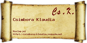 Csimbora Klaudia névjegykártya